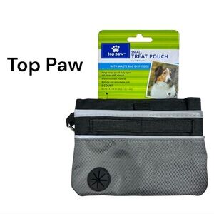 NWT Top Paw Treat Pouch with Waste Bag Dispenser Grey & Black